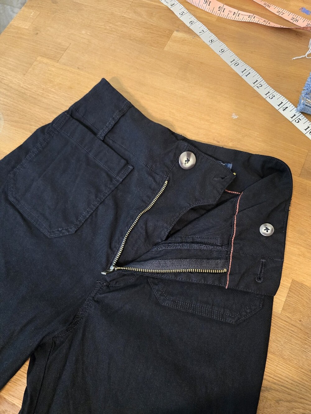 Maeve The Colette Pants Black Wide Leg Cropped High Rise Size 25 Magic Fabric - Picture 9 of 12